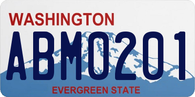 WA license plate ABM0201