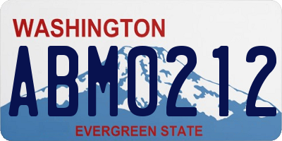 WA license plate ABM0212