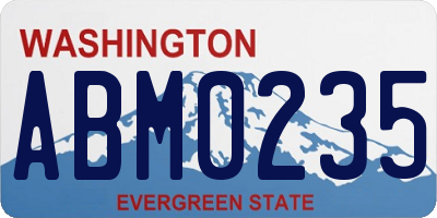 WA license plate ABM0235