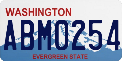 WA license plate ABM0254