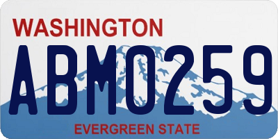WA license plate ABM0259