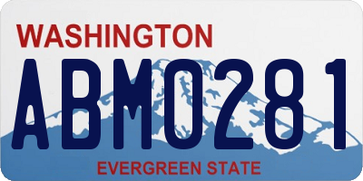 WA license plate ABM0281