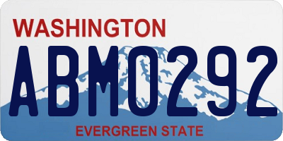 WA license plate ABM0292