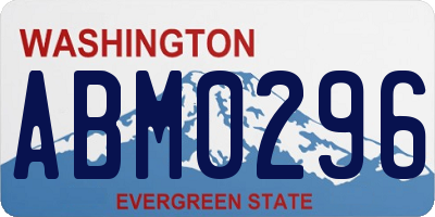 WA license plate ABM0296