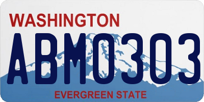 WA license plate ABM0303