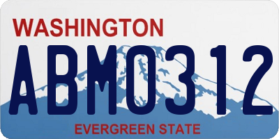 WA license plate ABM0312
