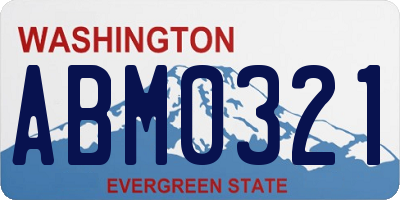 WA license plate ABM0321