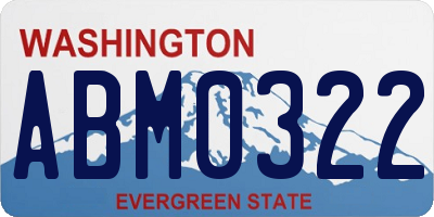 WA license plate ABM0322