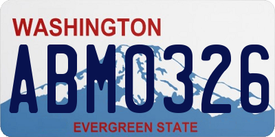 WA license plate ABM0326