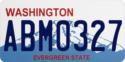 WA license plate ABM0327