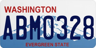 WA license plate ABM0328