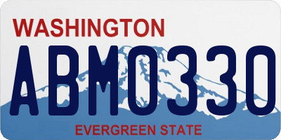 WA license plate ABM0330