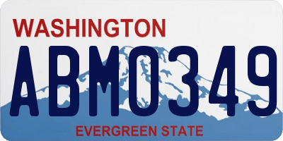 WA license plate ABM0349