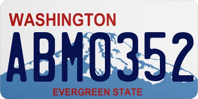 WA license plate ABM0352