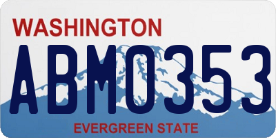 WA license plate ABM0353