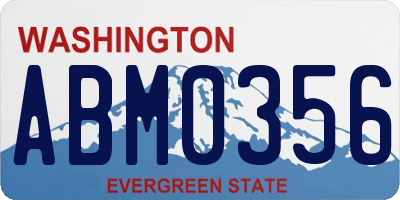 WA license plate ABM0356