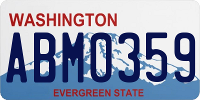 WA license plate ABM0359