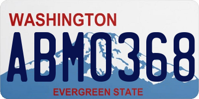 WA license plate ABM0368