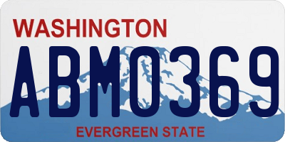 WA license plate ABM0369