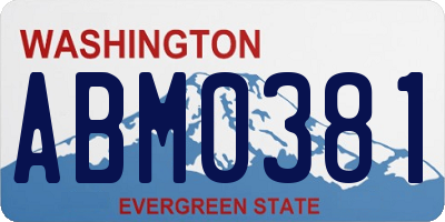 WA license plate ABM0381