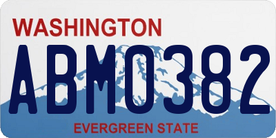 WA license plate ABM0382