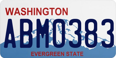 WA license plate ABM0383