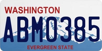 WA license plate ABM0385