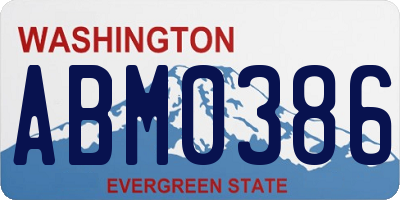 WA license plate ABM0386