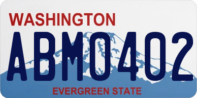 WA license plate ABM0402