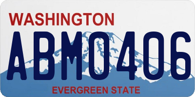 WA license plate ABM0406