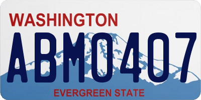 WA license plate ABM0407