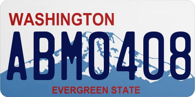 WA license plate ABM0408