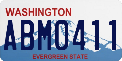 WA license plate ABM0411
