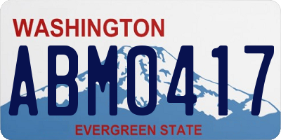 WA license plate ABM0417