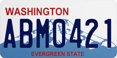 WA license plate ABM0421