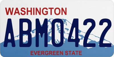 WA license plate ABM0422