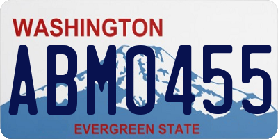 WA license plate ABM0455