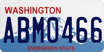 WA license plate ABM0466