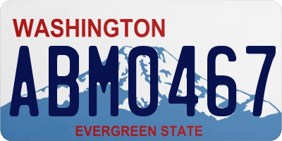 WA license plate ABM0467