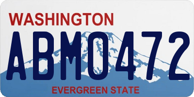 WA license plate ABM0472
