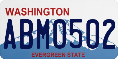 WA license plate ABM0502