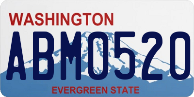 WA license plate ABM0520
