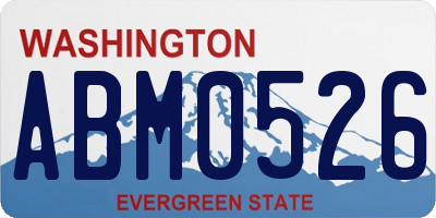 WA license plate ABM0526
