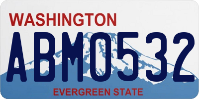 WA license plate ABM0532
