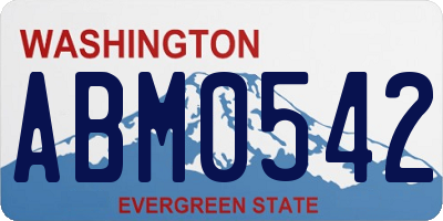 WA license plate ABM0542