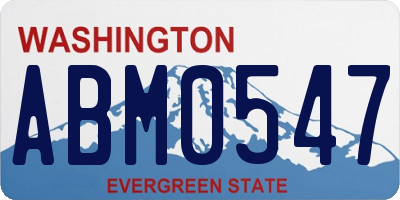 WA license plate ABM0547