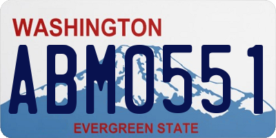 WA license plate ABM0551