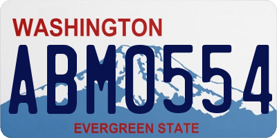 WA license plate ABM0554