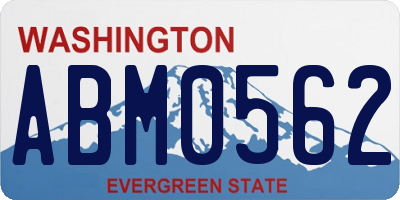 WA license plate ABM0562