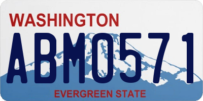 WA license plate ABM0571